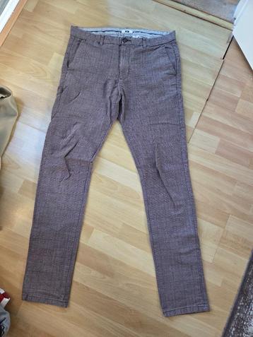 WE Fashion slim fit chino met dessin, bruin maat: 33/34 beschikbaar voor biedingen