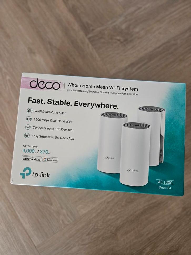 TP-Link Deco E4 Mesh WiFi Systeem NIEUW, Computers en Software, Powerlines, Nieuw, Ophalen of Verzenden