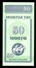 Bankbiljet - Mongolië 50 Mongo 1993 - UNC.  Kijk ook eens op, Postzegels en Munten, Bankbiljetten | Azië, Los biljet, Ophalen of Verzenden