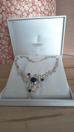 Design zilveren halscollier zilver met lapis lazuli '60/'70, Ophalen of Verzenden, Zilver