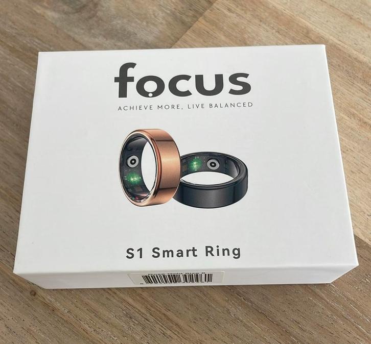 NIEUW - Smart Ring Focus S1 - goud, Sieraden, Tassen en Uiterlijk, Activity trackers, Nieuw, iOS, Zwart, Waterdicht, Ophalen of Verzenden