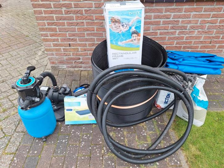 Compleet Zwembad 2x3, pomp,rubbertegels, afdekzeil, solarmat, Tuin en Terras, Zwembaden, Zo goed als nieuw, Opzetzwembad, Minder dan 80 cm