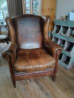 Leren oorfauteuil, Huis en Inrichting, Fauteuils, Ophalen, Gebruikt, 75 tot 100 cm, Leer