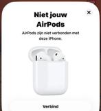 AirPods  met blauw hoesje, Ophalen of Verzenden, Gebruikt, Over oor (circumaural), Draadloos