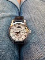 Seiko premier moonfase, Seiko, Leer, Staal, Polshorloge