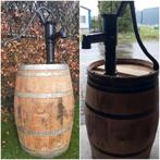 Eiken whiskyvat wijnvat regenton met gietijzeren zwengelpomp, Tuin en Terras, Gebruikt, 150 liter of meer, Hout, Ophalen