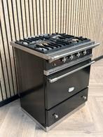 Luxe Lacanche Fornuis 70cm Zwart + Gas in Zeer Goede Staat., Warmhoudplaat, 60 cm of meer, Ophalen of Verzenden, Gas