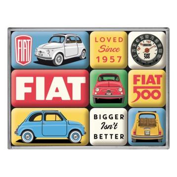 Fiat 500 magneet set | 9 magneetjes | nieuw