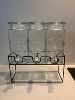 Drankdispenser met 3 glazen potten, Ophalen of Verzenden, Zo goed als nieuw