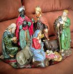 Unieke 8 Delige Stenen Kerstbeeldengroep Grote Beelden, Diversen, Ophalen