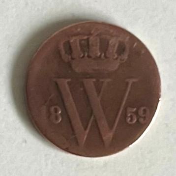 Halve cent Nederland 1859 beschikbaar voor biedingen
