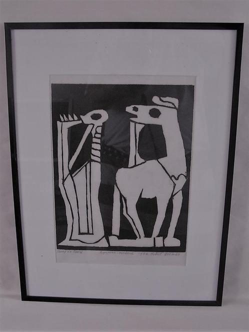 Hubert Bekman Slang en Paard Tentoonstelling zweden Pulchri, Antiek en Kunst, Kunst | Etsen en Gravures, Ophalen of Verzenden