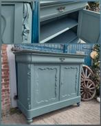 Frans blauwe ladekast biedermeier, Ophalen, 100 tot 150 cm, 1 of 2 laden, 100 tot 150 cm