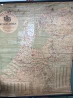 Handelskaart Nederland - Antieke Schoolplaat, Ophalen of Verzenden, Aardrijkskunde