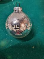 kerstbal met prent vintage zilver [b27], Diversen, Kerst, Ophalen of Verzenden
