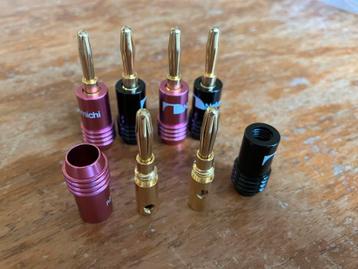 Nakamichi banaanstekker / banana-plug set van 6 - incompleet beschikbaar voor biedingen