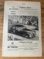 Humber Super Snipe originele advertentie 1952 vintage, Ophalen of Verzenden, Gelezen, Overige merken