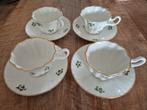 4 kop & schotels + 4 gebaksb. Royal Stuart Fine Bone China., Antiek en Kunst, Ophalen of Verzenden