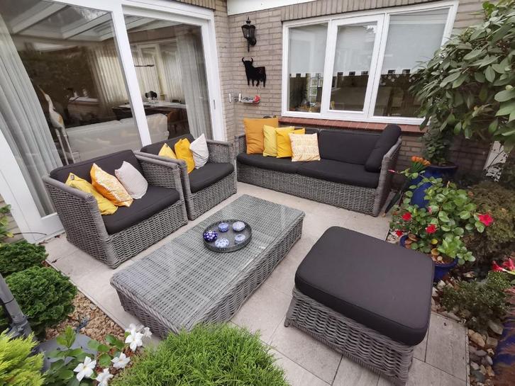 Applebee complete Loungeset, Tuin en Terras, Tuinsets en Loungesets, Zo goed als nieuw, Loungeset, Wicker, 5 zitplaatsen, Bank