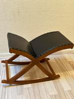Vintage Retro Schommel Voetenbankje Teak Deens Dutch Design, Huis en Inrichting, Banken | Voetenbanken en Poefen, Ophalen, Gebruikt