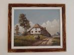 Schilderij landschap met boerderij dorpsgezicht, Antiek en Kunst, Ophalen of Verzenden