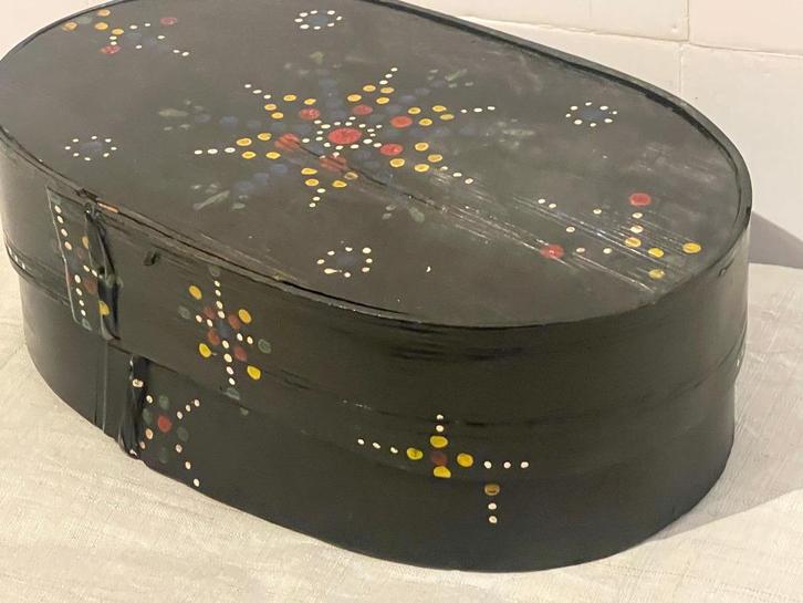 spanen doos rouwdoos Staphorst klederdracht volkskunst, Antiek en Kunst, Antiek | Overige Antiek, Ophalen of Verzenden