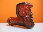vintage parfumflesje AVON man met baard en pet bruin glas, Ophalen of Verzenden, Gebruikt, Parfumfles