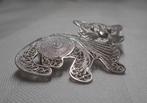 Zilveren broche poes nr.285, Sieraden, Tassen en Uiterlijk, Broches, 4 tot 7 cm, Verzenden, Zo goed als nieuw, Zilver