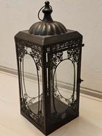 Sierlijke zwarte metalen windlicht lantaarn - 56cm, Antiek en Kunst, Ophalen