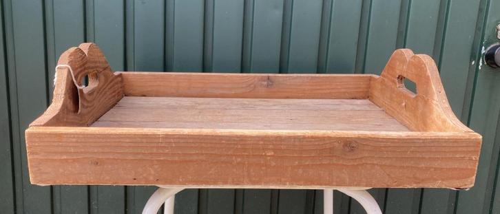 Brocante houten dienblad, Huis en Inrichting, Woonaccessoires | Dienbladen, Gebruikt, Hout, Rechthoekig, Ophalen of Verzenden