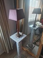 2 Chique houten Tafel lampen met lila/paarse kap, Ophalen, Zo goed als nieuw, Minder dan 50 cm