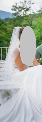 Bruidssluier Ivoor, Ophalen of Verzenden, Zo goed als nieuw, Wit, Accessoires