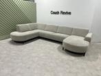 GRATIS LEVERING Z.G.A.N beige u-bank 365x225 Gereinigd, Ophalen of Verzenden, Zo goed als nieuw, 150 cm of meer, Stof