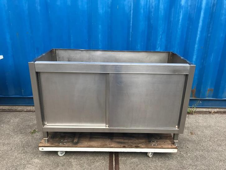 RVS schuifdeurkast onderstel + loswerkblad element als extra, Huis en Inrichting, Keuken | Keukenelementen, Gebruikt, Minder dan 100 cm