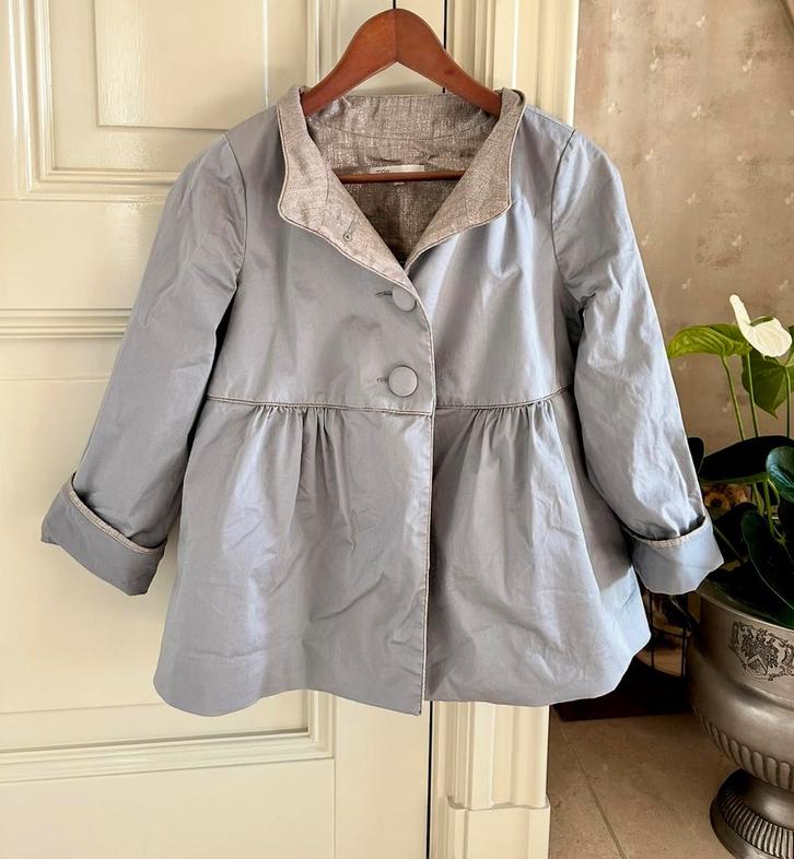 Maje Tina Trenchcoat Maat 1 - S - 36, Kleding | Dames, Jassen | Zomer, Zo goed als nieuw, Maat 36 (S), Grijs, Ophalen of Verzenden