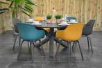 Firenze Ronde Tafel 150 Keramischblad Dark Grey met 6 Bristo, 6 zitplaatsen, Ophalen of Verzenden, Tuinset, Eettafel