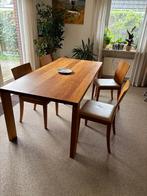 Kersenhout tafel met stoelen, Huis en Inrichting, 50 tot 100 cm, 150 tot 200 cm, Gebruikt, Rechthoekig