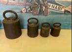 4 antieke vintage gewichten, Ophalen of Verzenden