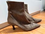 Bruine laarsjes stoer leer met kitty hak maat 38, Ophalen of Verzenden, Gedragen, Bruin, Lage of Enkellaarzen