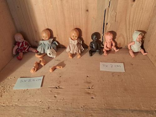 5 celluloid poppenhuispopjes en 1 van plastic, Verzamelen, Poppenhuizen en Toebehoren, Gebruikt, Poppenhuis, Ophalen of Verzenden
