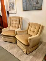 Vintage Velours fauteuils jaren 70, Ophalen, Gebruikt, ., .