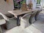6 Tuinstoelen dining naturel rotan, Tuin en Terras, Tuinstoelen, Ophalen, Gebruikt, Rotan
