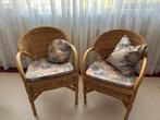 Bamboe met rotan stoelen twee., Ophalen, Twee, Bruin, Riet of Rotan