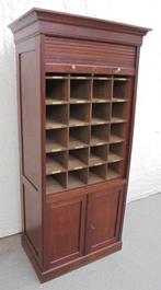 Mooie rolluikkast vakkenkast archiefkast wijn, Antiek en Kunst, Ophalen of Verzenden