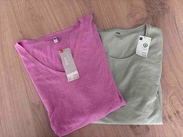 2 Shirts van de HEMA in Maat L roze & groen beschikbaar voor biedingen