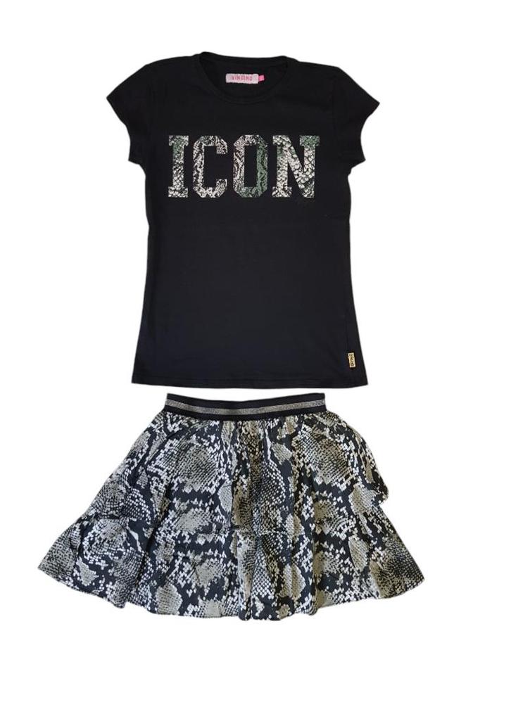 Geweldig VINGINO setje shirt met rok maat 12/152., Kinderen en Baby's, Kinderkleding | Maat 152, Zo goed als nieuw, Meisje, Setje