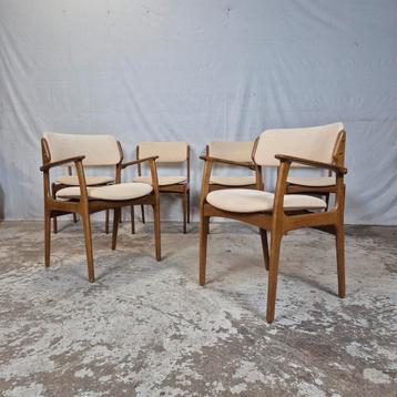 6x Erik Buch vintage jaren 60 Deense eetkamerstoel eiken beschikbaar voor biedingen