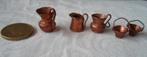 5 koperen poppenhuis kannetjes en emmertjes., Verzamelen, Poppenhuizen en Toebehoren, Ophalen of Verzenden, Zo goed als nieuw