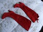 Italiaanse rode suede overknee laarzen, hoge hak, mt40, Hoge laarzen, Lilian, Ophalen of Verzenden, Zo goed als nieuw