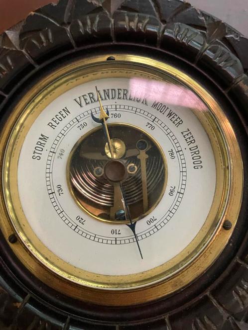 Antieke Barometer met nummer Frame en Nederlandse Tekst, Antiek en Kunst, Antiek | Gereedschap en Instrumenten, Ophalen of Verzenden